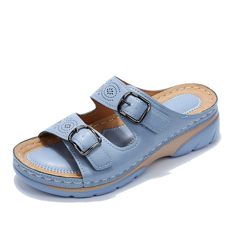 Solena | Double Buckle Open Toe Orthopedic Sandals