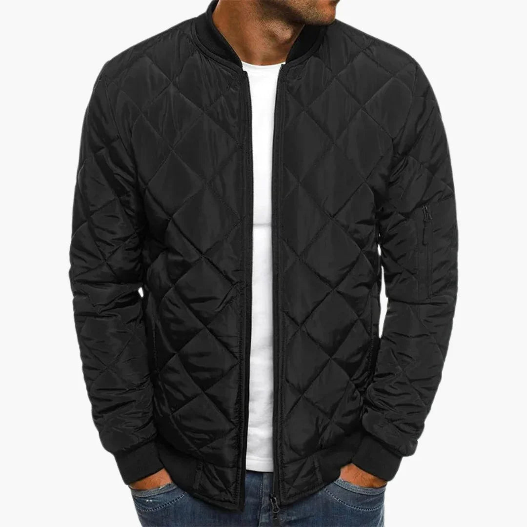 Davidson | Jacket With Diamond Quilting and Ribbed Trim