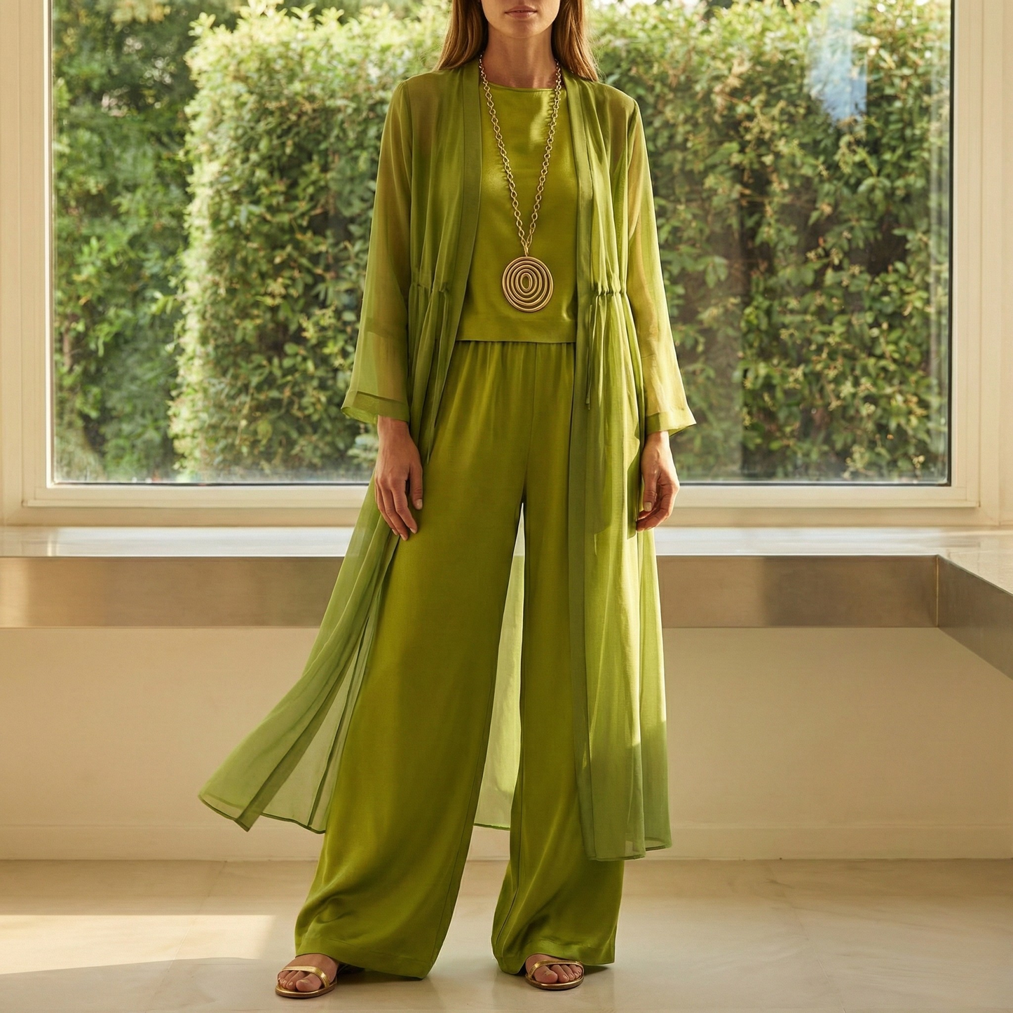 Nimashen - Wide Leg Three Piece Lounge Set