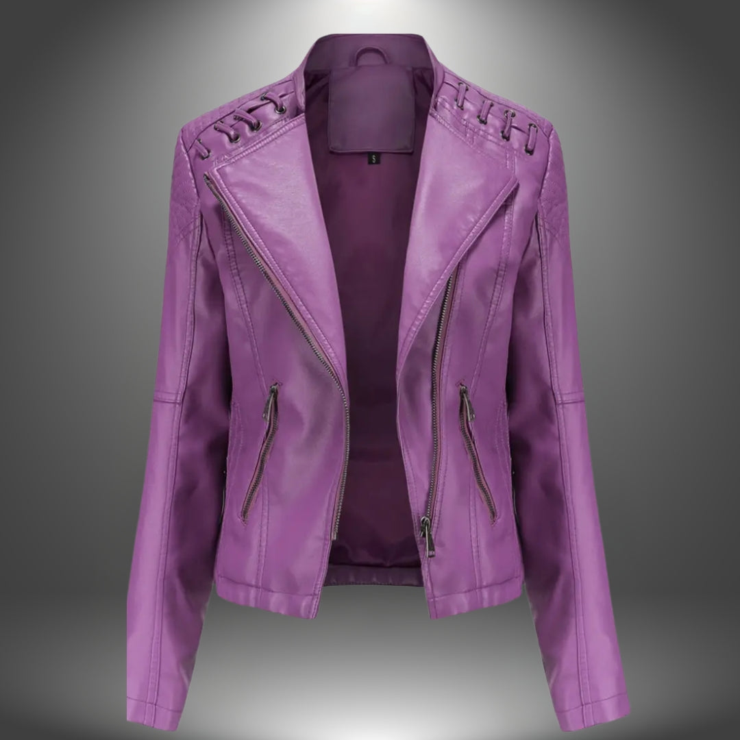 Lilia | Faux Leather Zip Jacket