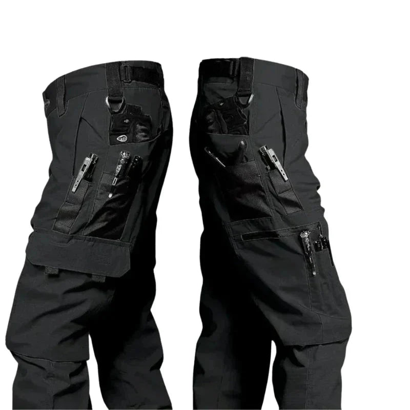 Willie | Cargo Pants Black Multi Pocket Straight Leg