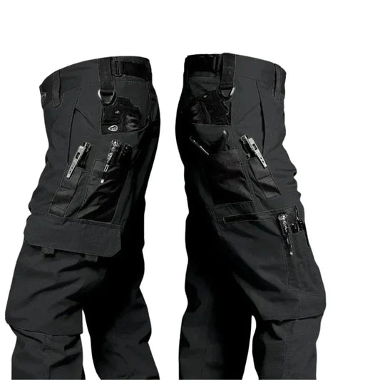 Willie | Cargo Pants Black Multi Pocket Straight Leg