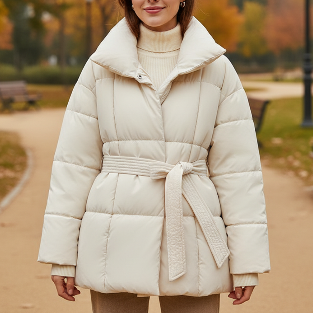 Helieluza | Puffer Jacket with Belted Waist