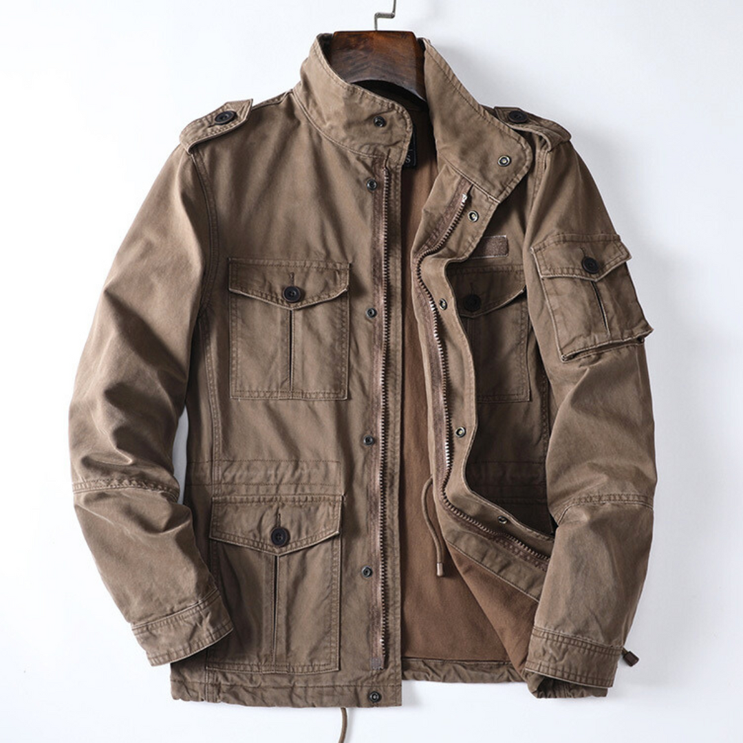 Sergei - Cargo Utility Jacket Stand Collar Long Sleeve