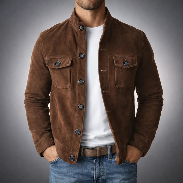 Pranas | Suede-Look Button Jacket