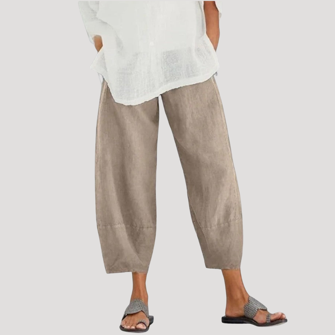 Phyllis | Cropped Barrel Leg Pants With Relaxed Fit