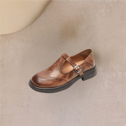 Zayana | Black Buckle Mary Jane Shoes