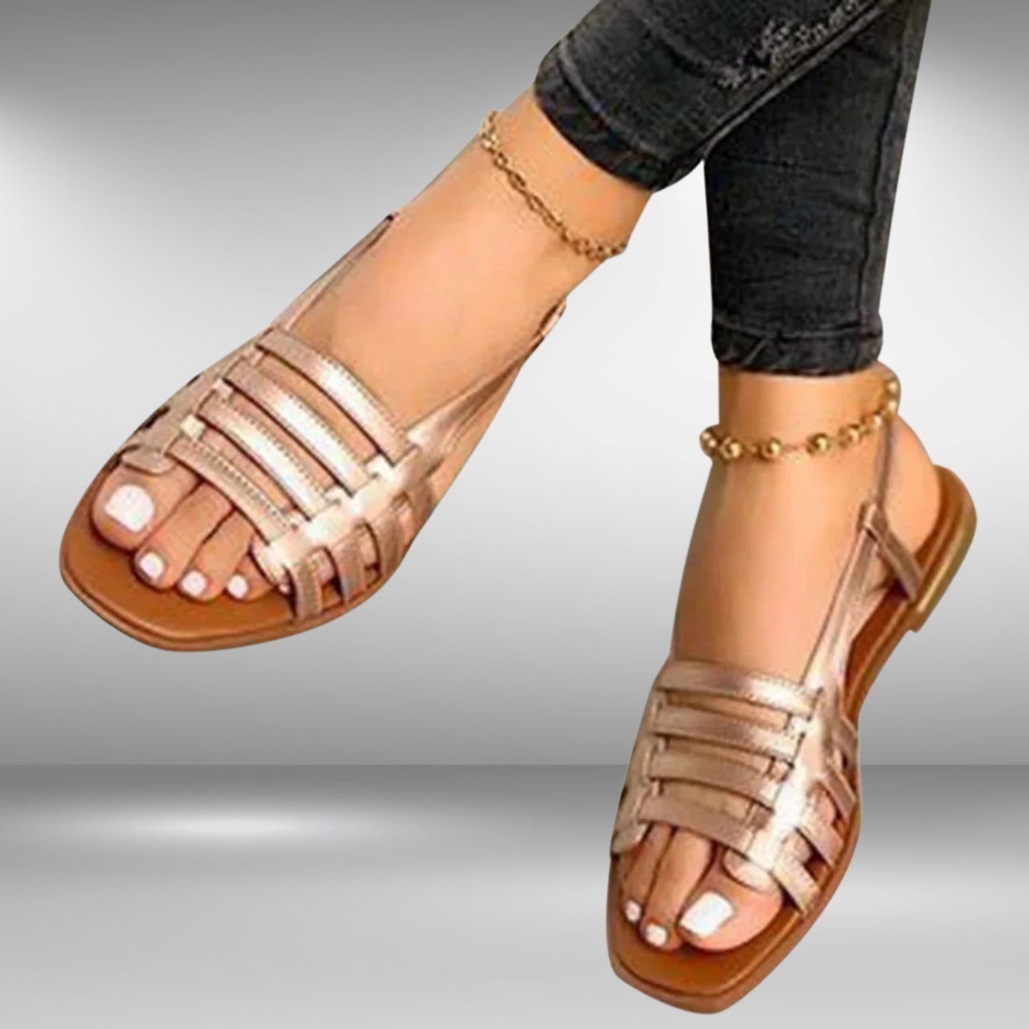 Mindy | Hollow Out Roman Flat Sandals