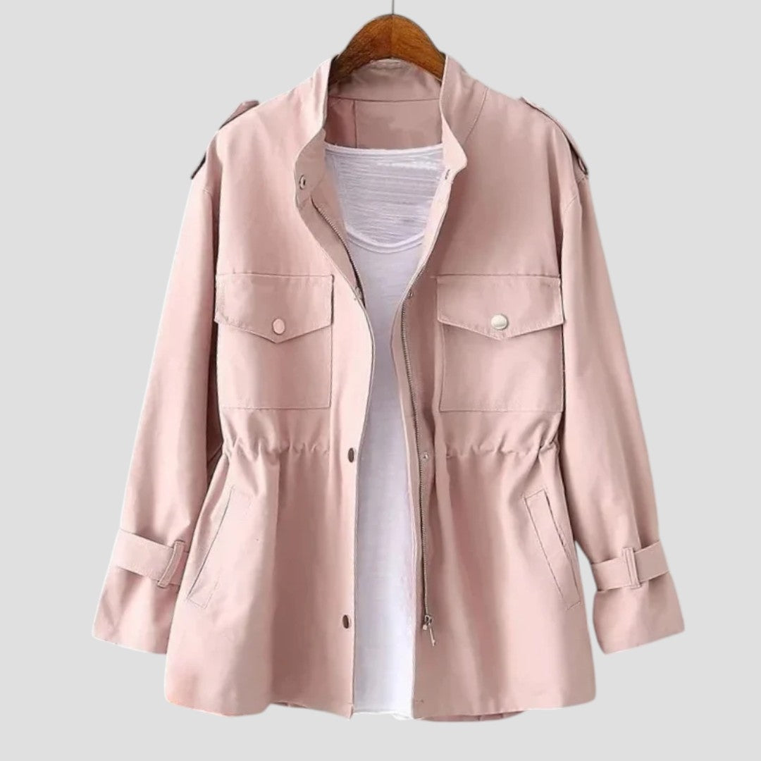 Anjelah | Utility Jacket Long Sleeve Drawstring Waist