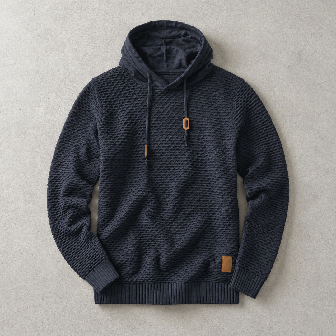 Johannes | Hoodie With Textured Knit and Ribbed Cuffs