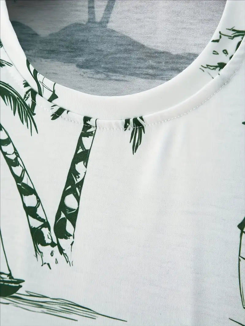 Barea | Tropical Print T Shirt Shorts Set