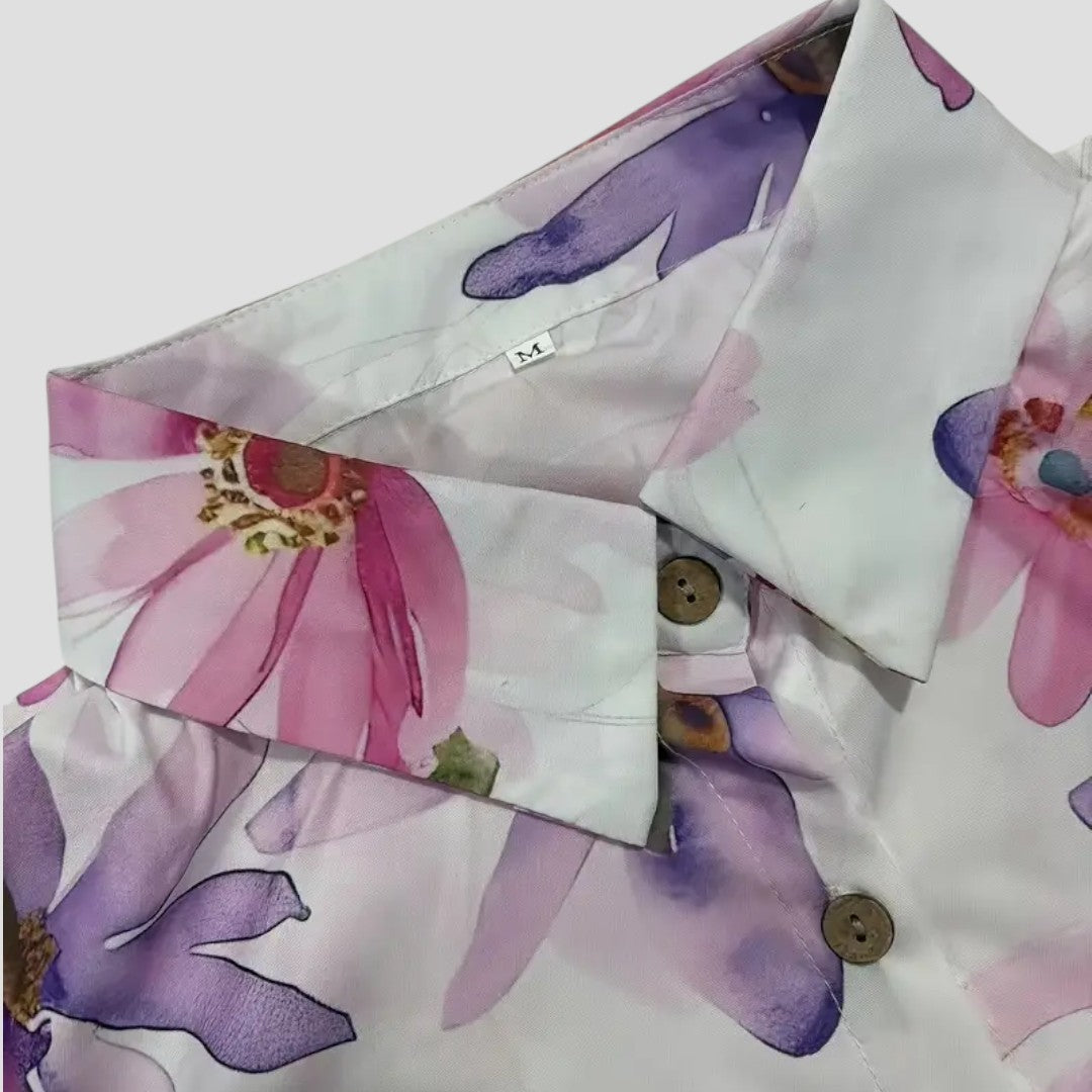 Mayla | Floral Print Button Front Blouse Shirt