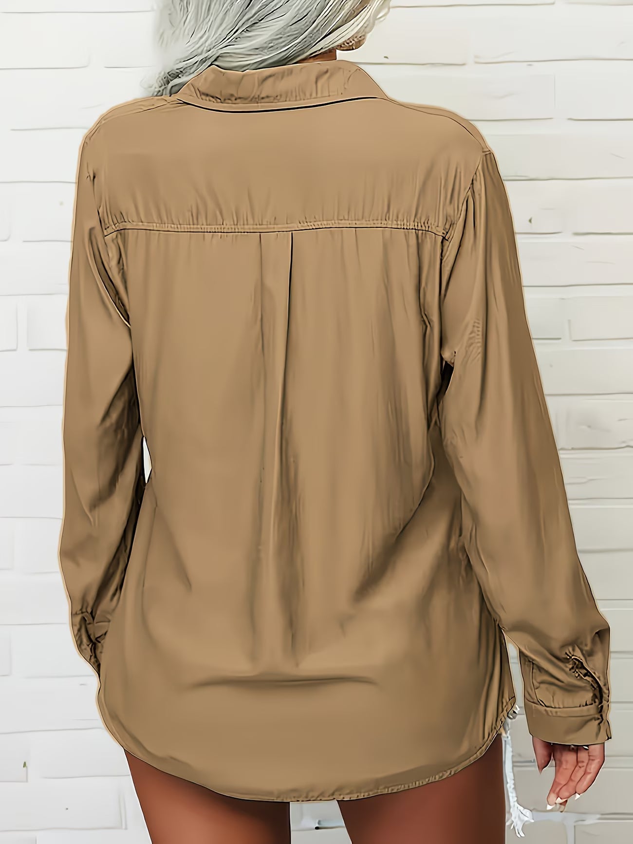 Tierna | Loose Button Front Collared Shirt
