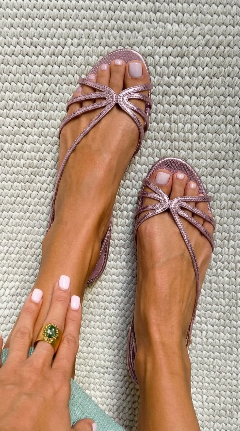 Schila | Strappy Metallic Open Toe Sandals