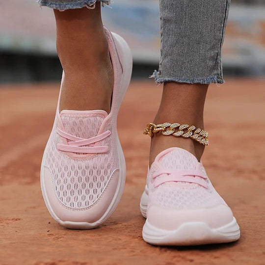 Firsova - Mesh Lace-Up Soft Sole Walking Shoes