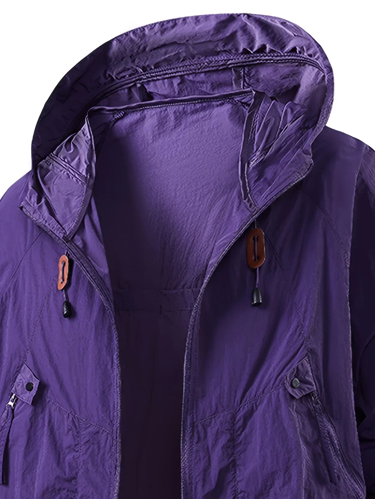 Vrenda | Hooded Lightweight Zip Front Windbreaker Jacket