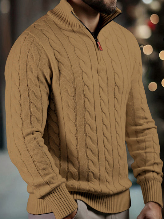 Vasyl | Sweater Cable Knit Quarter-Zip Long Sleeve
