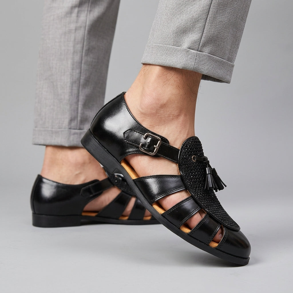 Andarson | Fisherman Loafers Woven Vamp Tassel Buckle