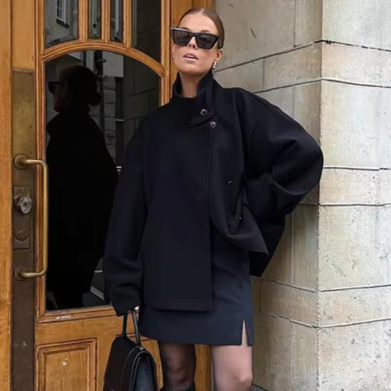 Georgina | Jacket Long Sleeve Stand Collar Button Front