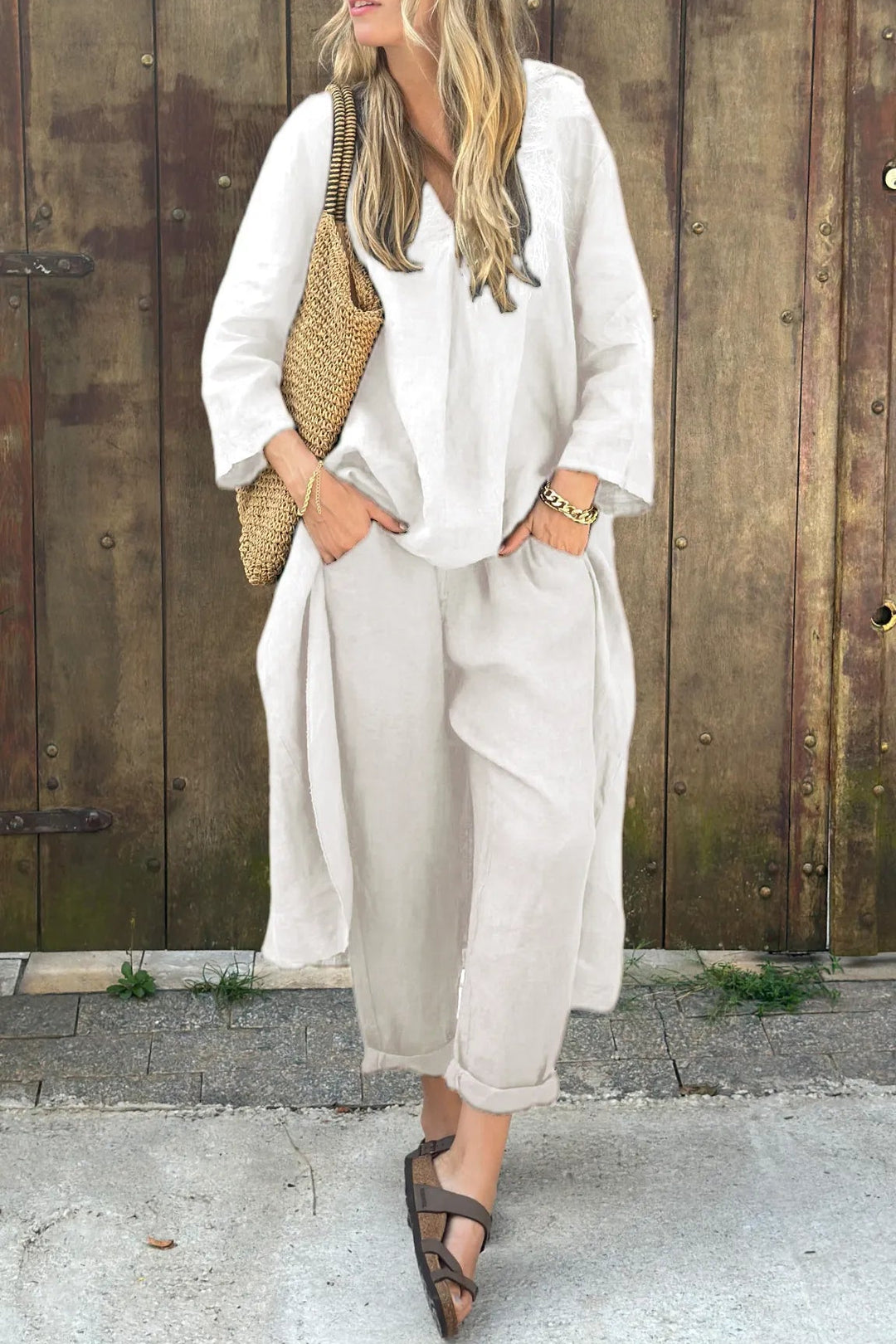 Ximena | Long Sleeve V-Neck Two-Piece Set