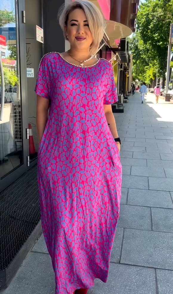Aspasia | Short Sleeve Maxi Dress