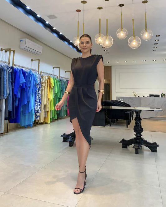 Meelia | Sleeveless Asymmetrical Midi Dress