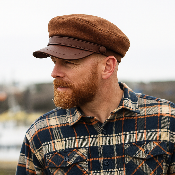 Zivko | Newsboy Cap Brown Curved Brim Hat