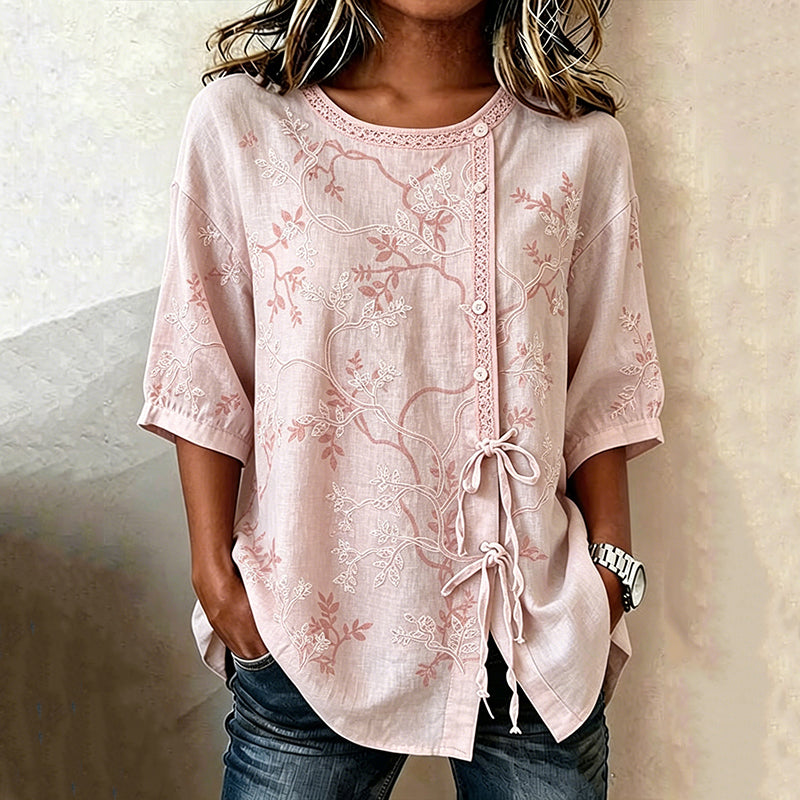 Tilija | Embroidered Half Sleeve Blouse