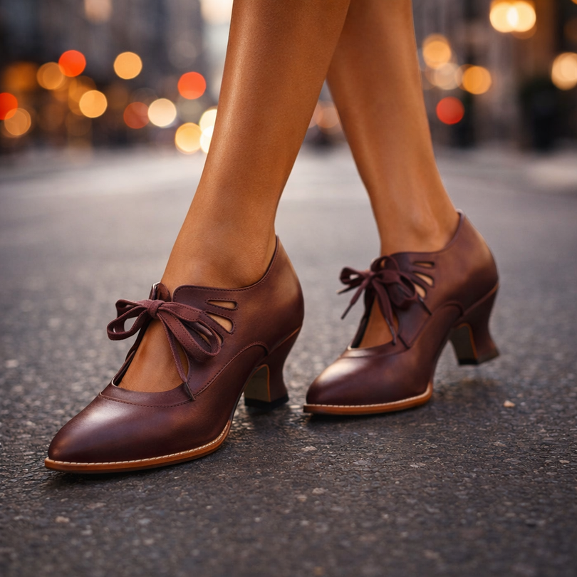Zinnina | Lace-Up Mid Heel Pumps in Multiple Colors