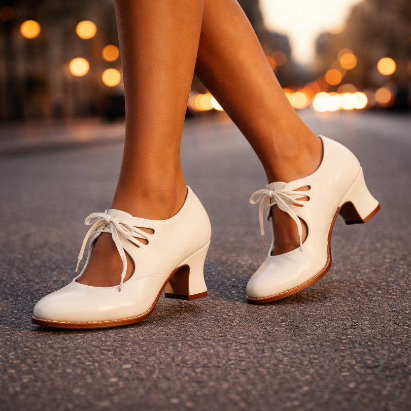 Zinnina | Lace-Up Mid Heel Pumps in Multiple Colors
