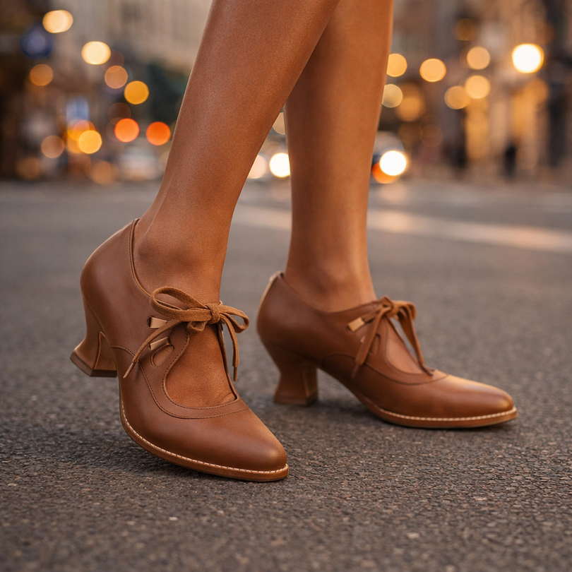 Zinnina | Lace-Up Mid Heel Pumps in Multiple Colors