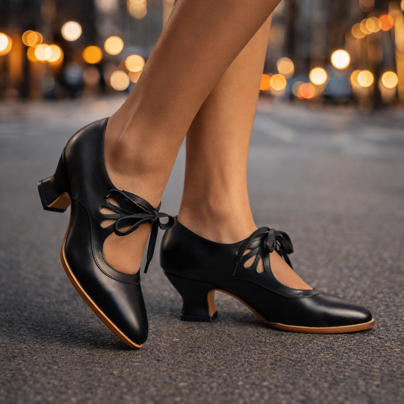 Zinnina | Lace-Up Mid Heel Pumps in Multiple Colors