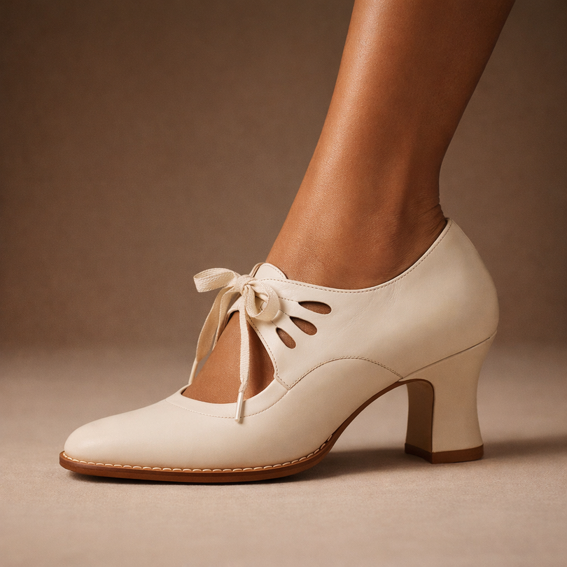 Zinnina | Lace-Up Mid Heel Pumps in Multiple Colors