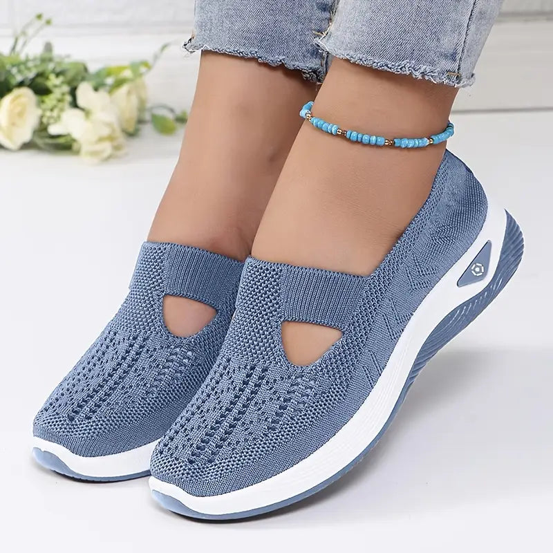 Raquel | Knit Slip-On Sneakers With Cutout Front
