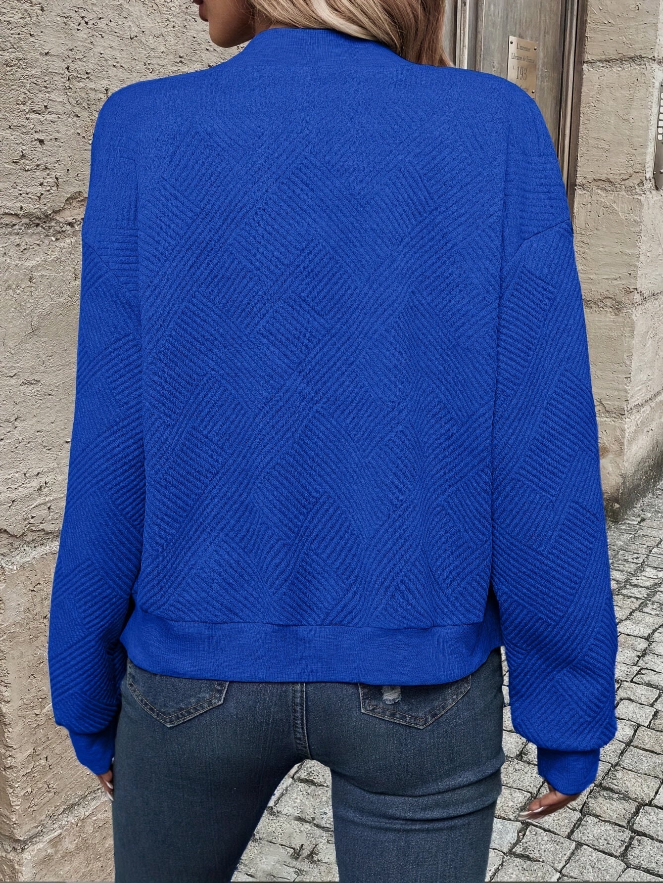 Jemma | Textured Long Sleeve Zip-Up Jacket
