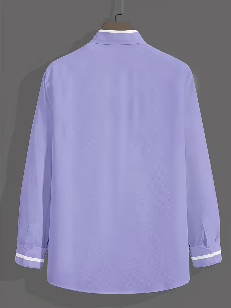 Askar | Long Sleeve Band Collar Shirt