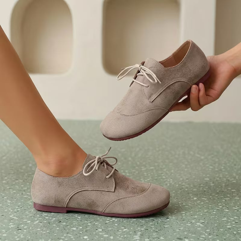 Brigiluxa | Lace-Up Low Wedge Comfort Shoes