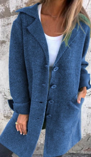 Baylea | Long Button Front Lapel Coat