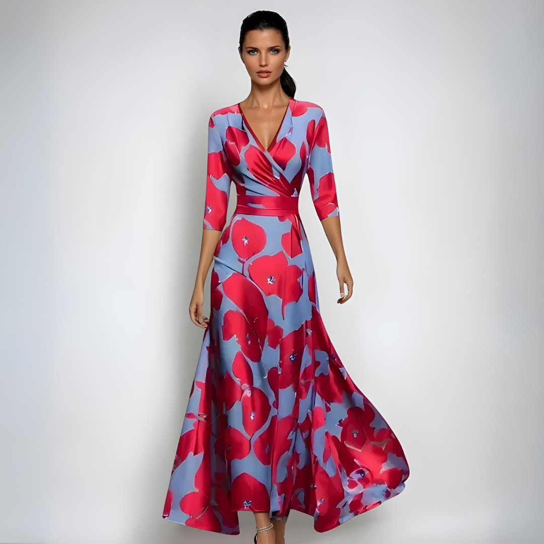 Annemiek | Floral V-Neck Maxi Dress