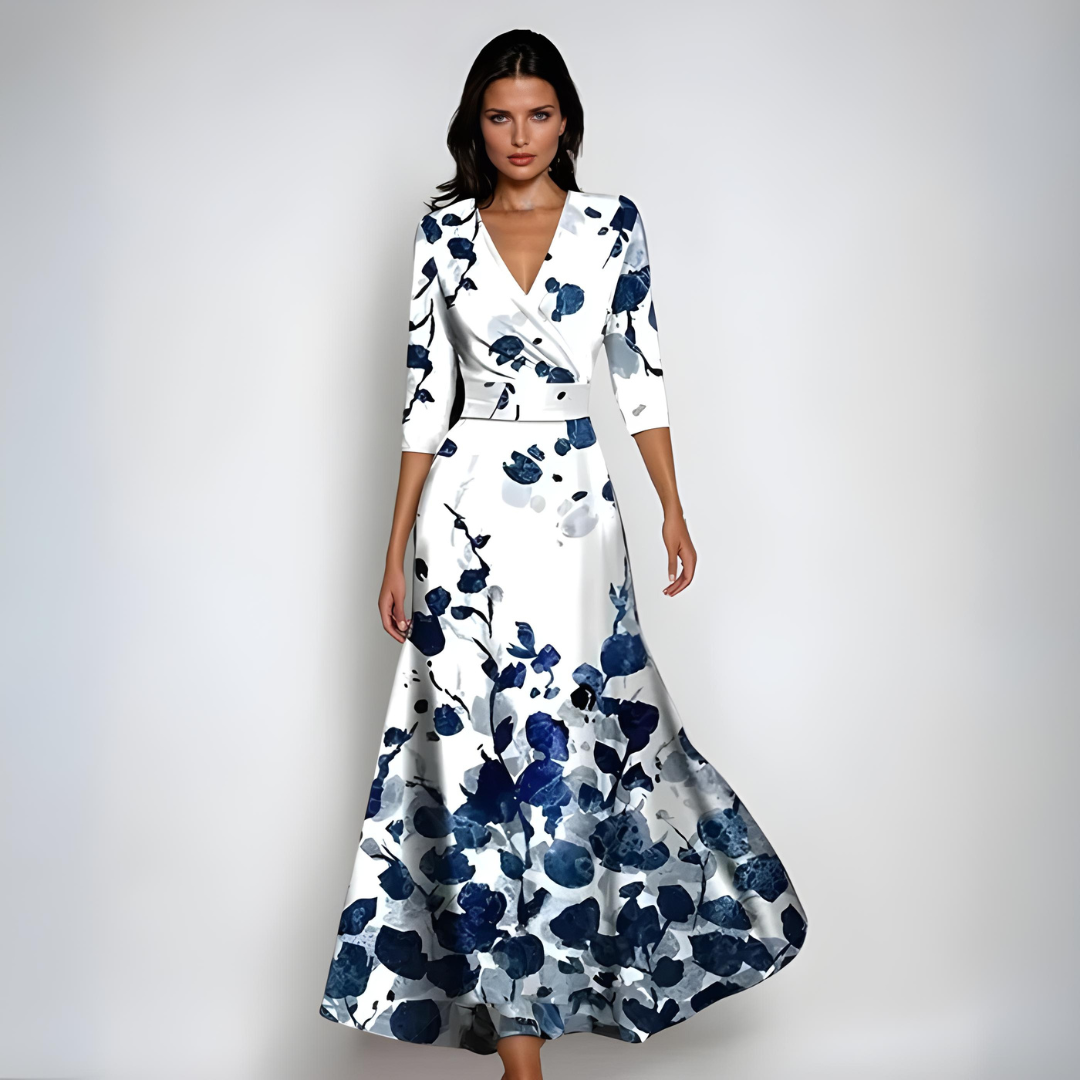 Annemiek | Floral V-Neck Maxi Dress