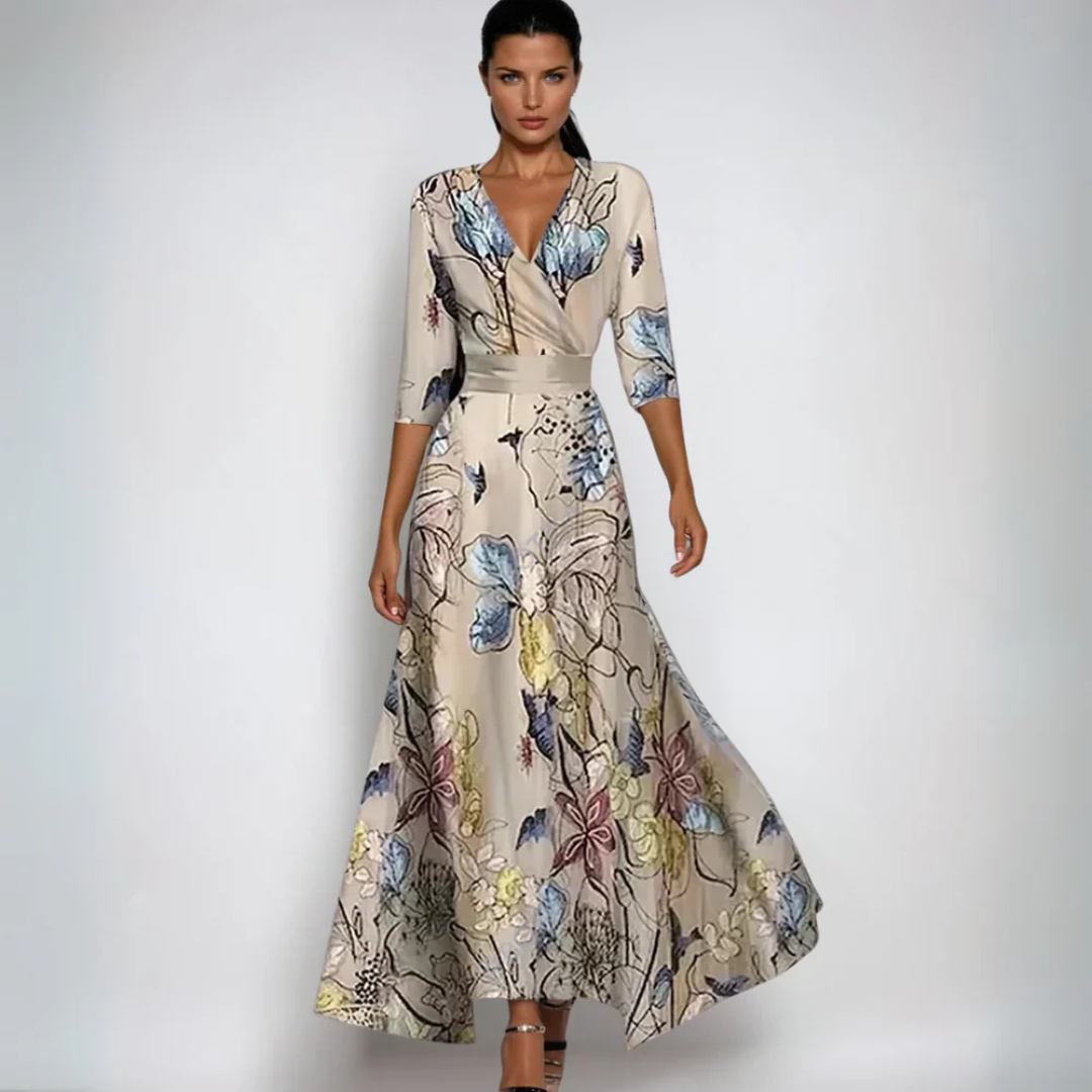 Annemiek | Floral V-Neck Maxi Dress