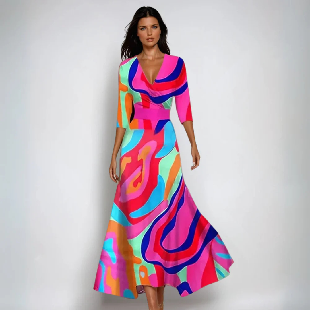 Annemiek | Floral V-Neck Maxi Dress