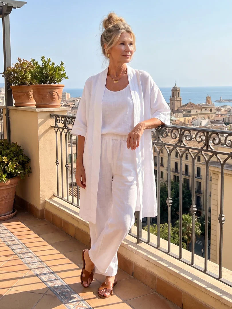 Amberley | Pant Set With Long Open Layer