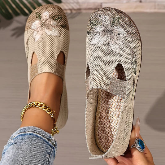Martine – Floral Knit Slip On Walking Shoes