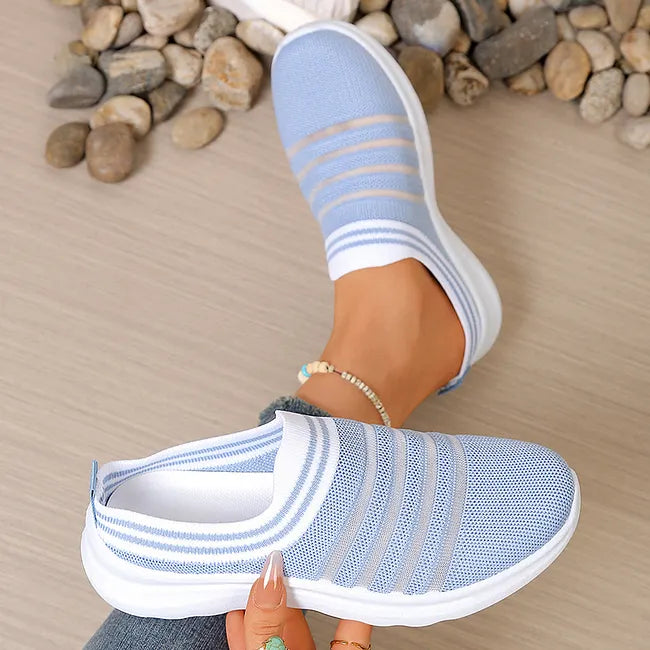 Aleyda | Sneakers Slip On Striped Knit Upper