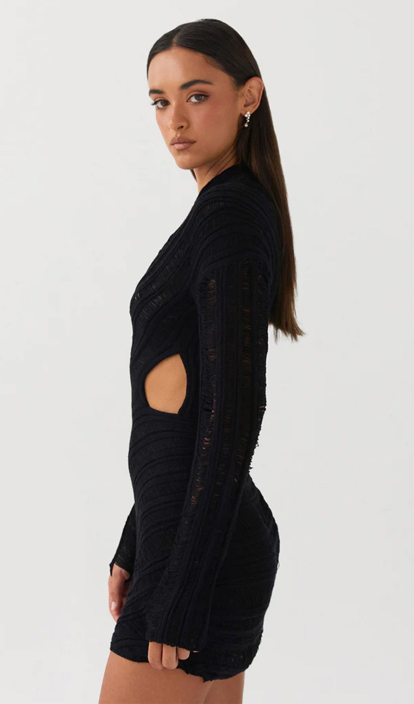 Veleda | Long Sleeve Cut-Out Mini Dress