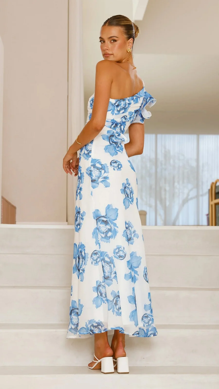 Dorothy | One Shoulder Floral Cutout Maxi Dress