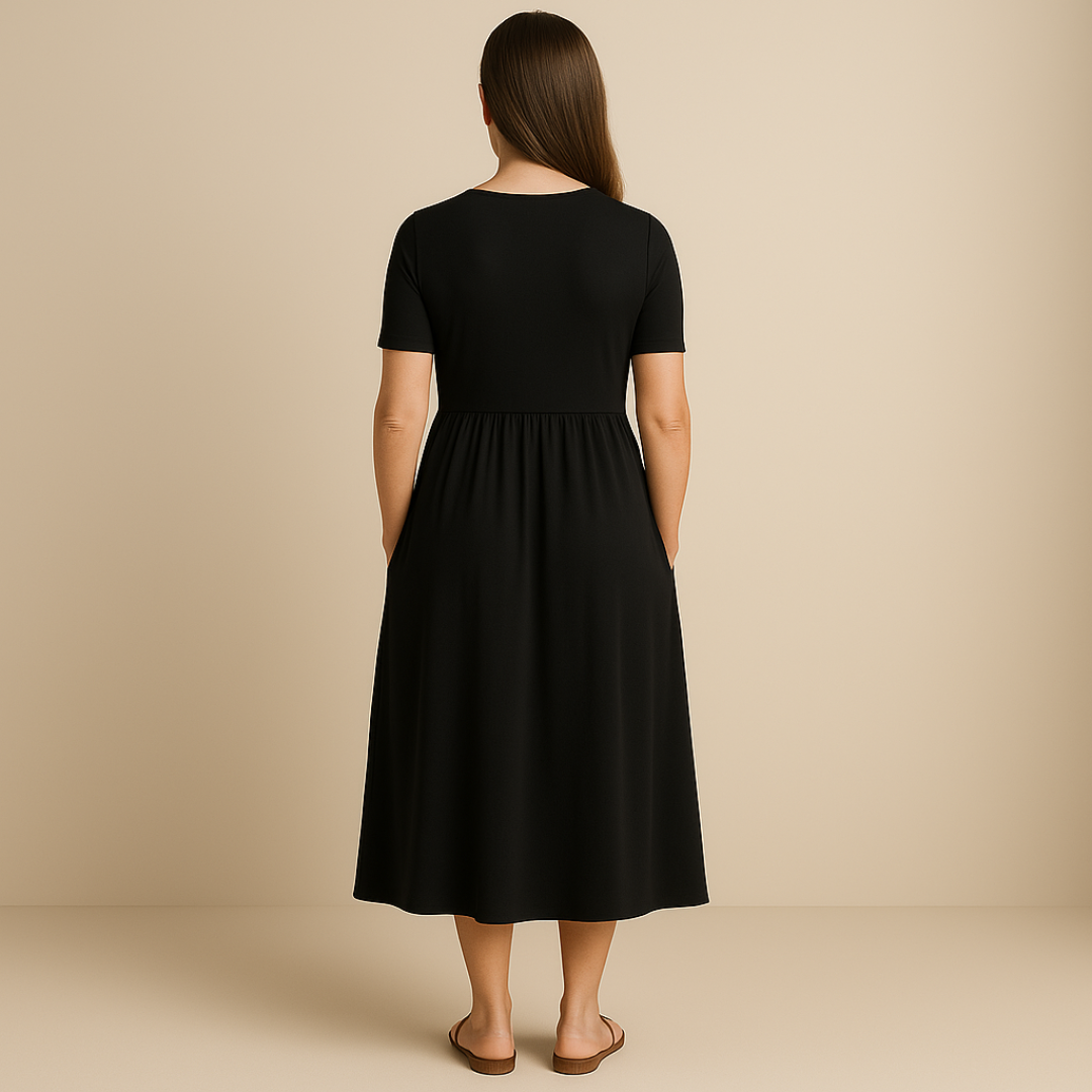 Bridgett | Wrap Front Short Sleeve Midi Dress