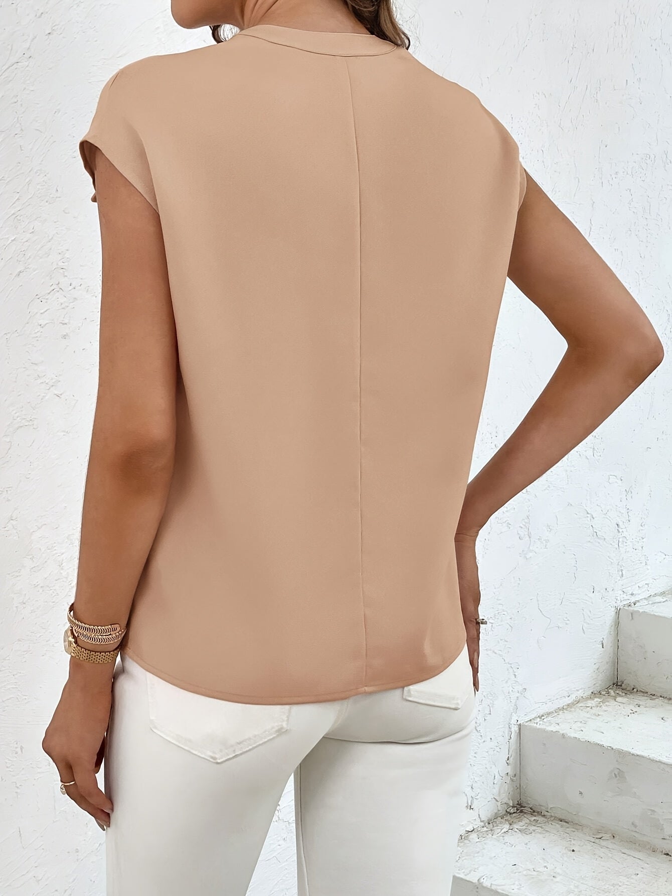 Marquita - Short Sleeve Pocket Button Blouse