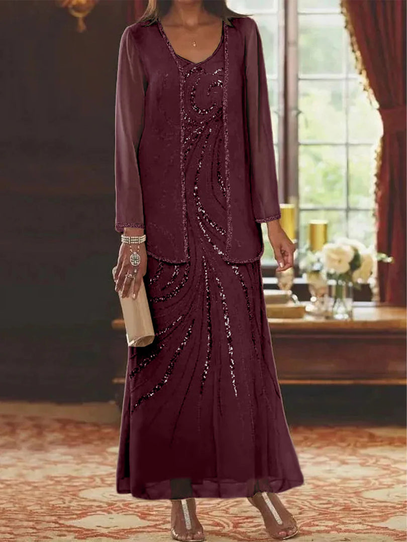 Jungmin | Maxi Dress with Off-Shoulder Ruffles and Lace